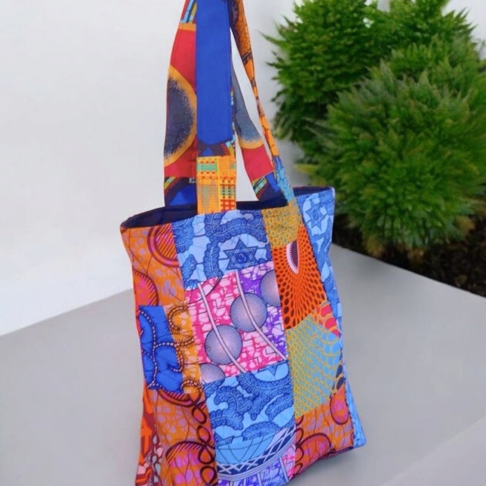 Colorful Patchwork Tote Bag - Picture 2 of 5
